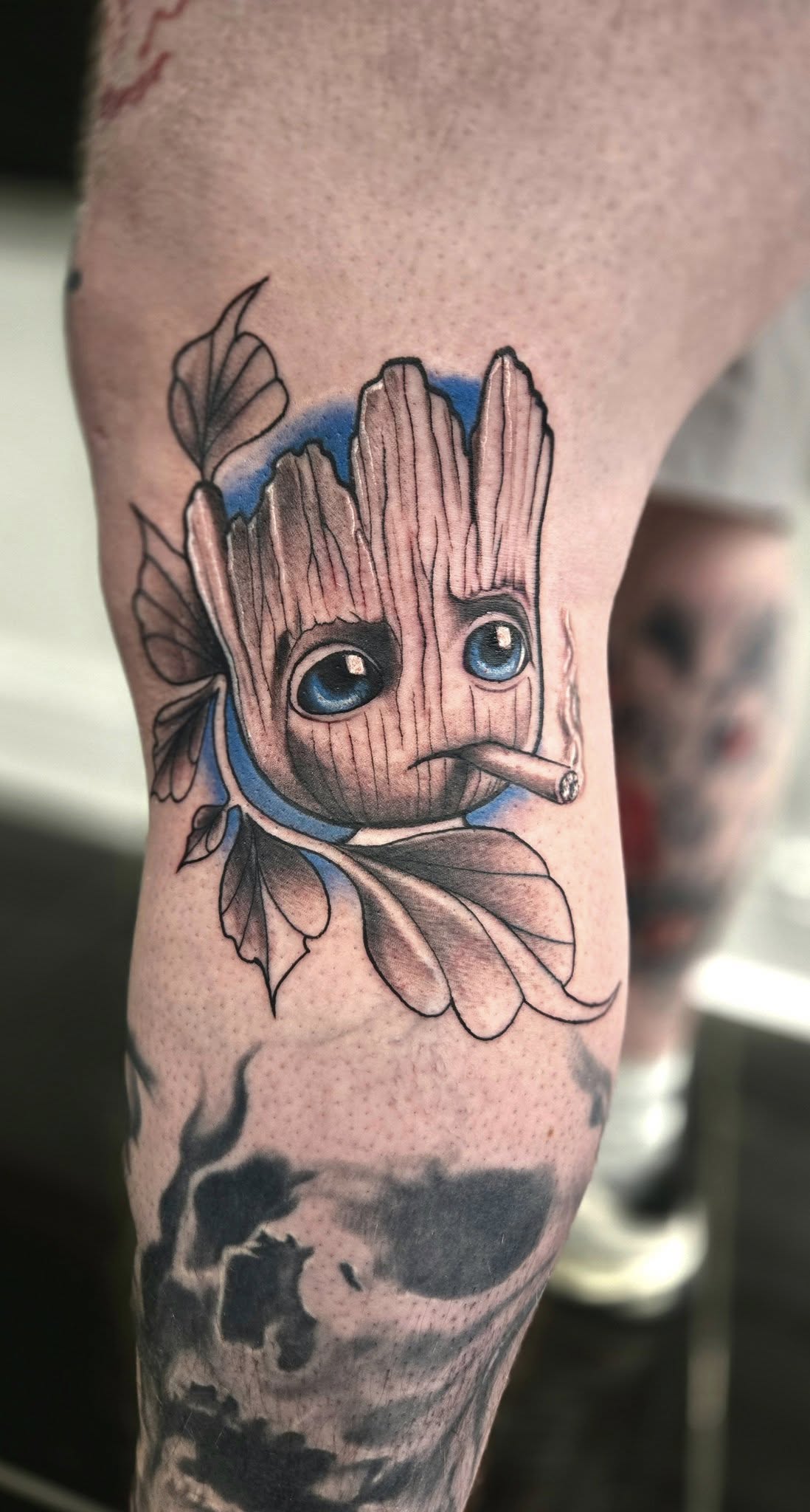 Lion forearm tattoo created in Derby
